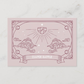 Pink Tarot Baby Shower Diaper Raffle Enclosure Card
