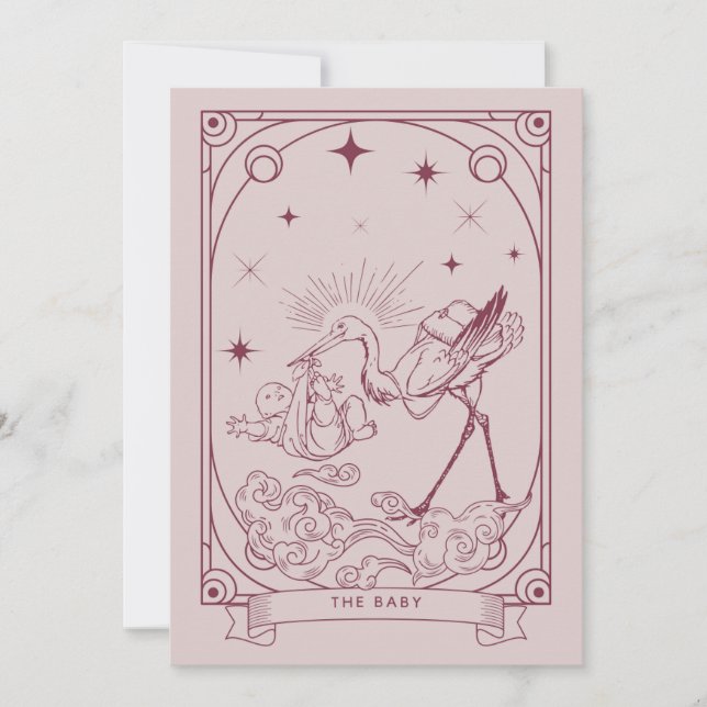 Pink Tarot Baby Shower Invitation (Front)