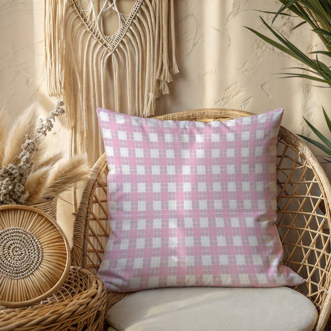Pink Tartan Accent Pillow Simple and Stylish Look (Pink Tartan Accent Pillow Simple and Stylish Look)