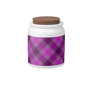 Pink Tartan Candy Jar