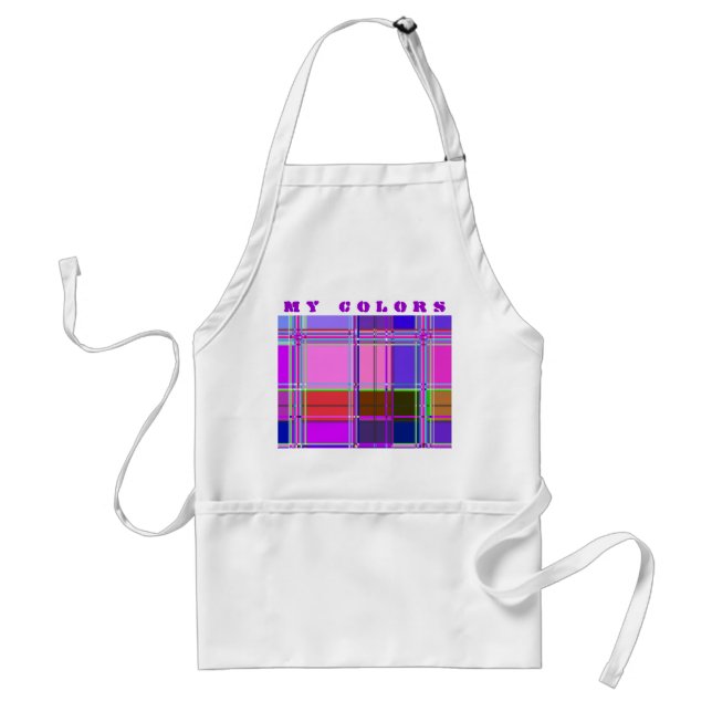 Pink tartan Fabric Pattern Cloth Madras Adult Apron (Front)