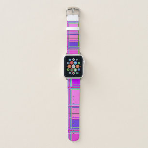 Pink tartan Fabric Pattern Cloth Madras Apple Watch Band