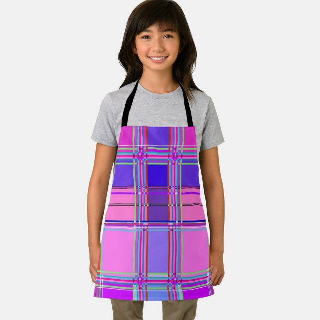 Pink tartan Fabric Pattern Cloth Madras Apron (Insitu)