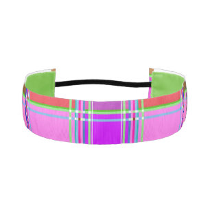 Pink tartan Fabric Pattern Cloth Madras Athletic Headband
