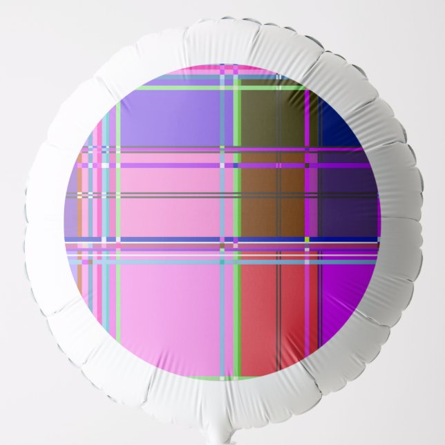 Pink tartan Fabric Pattern Cloth Madras Balloon (Front)