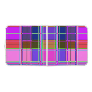 Pink tartan Fabric Pattern Cloth Madras Beer Pong Table