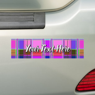 Pink tartan Fabric Pattern Cloth Madras Bumper Sticker