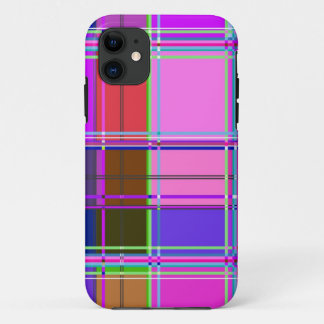 Pink tartan Fabric Pattern Cloth Madras iPhone 11 Case