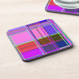 Pink tartan Fabric Pattern Cloth Madras Coaster