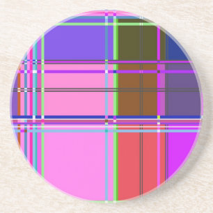Pink tartan Fabric Pattern Cloth Madras Coaster
