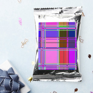 Pink tartan Fabric Pattern Cloth Madras Coffee Drink Mix