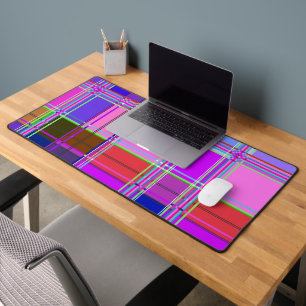 Pink tartan Fabric Pattern Cloth Madras Desk Mat