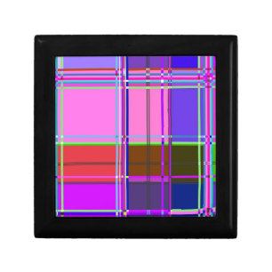 Pink tartan Fabric Pattern Cloth Madras Gift Box