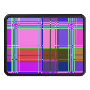 Pink tartan Fabric Pattern Cloth Madras Hitch Cover