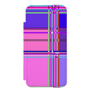 Pink tartan Fabric Pattern Cloth Madras iPhone SE/5/5s Wallet Case