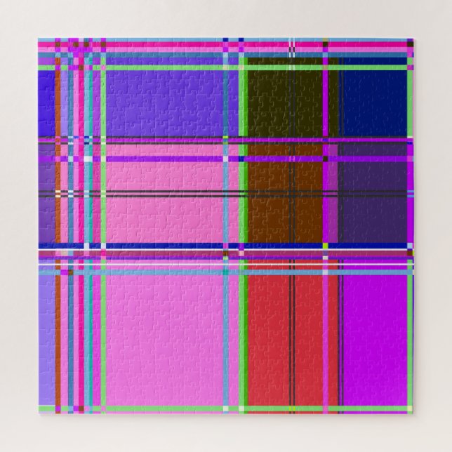 Pink tartan Fabric Pattern Cloth Madras Jigsaw Puzzle (Vertical)