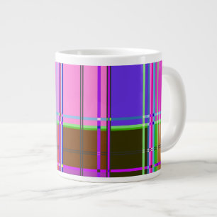 Pink tartan Fabric Pattern Cloth Madras Large Coffee Mug