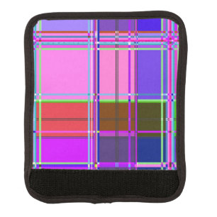 Pink tartan Fabric Pattern Cloth Madras Luggage Handle Wrap