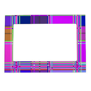 Pink tartan Fabric Pattern Cloth Madras Magnetic Frame