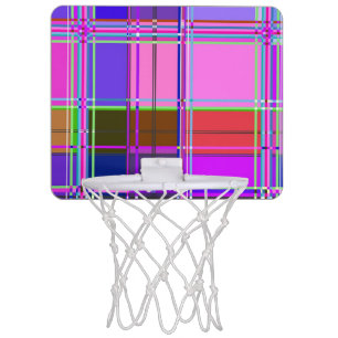 Pink tartan Fabric Pattern Cloth Madras Mini Basketball Hoop