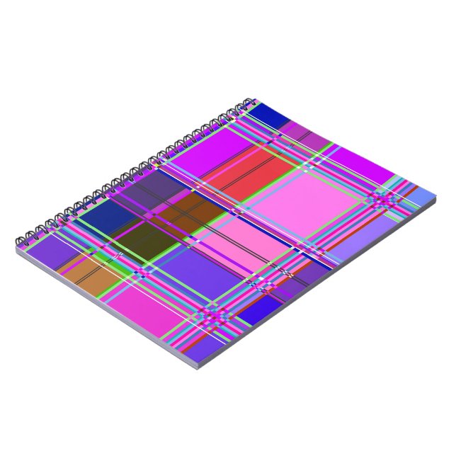Pink tartan Fabric Pattern Cloth Madras Notebook (Left Side)