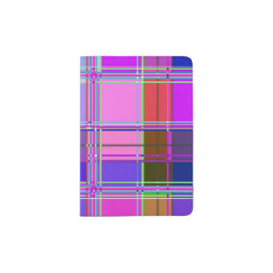 Pink tartan Fabric Pattern Cloth Madras Passport Holder
