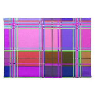 Pink tartan Fabric Pattern Cloth Madras Placemat