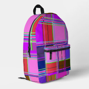 Pink tartan Fabric Pattern Cloth Madras Printed Backpack