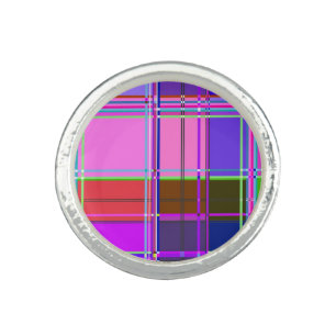 Pink tartan Fabric Pattern Cloth Madras Ring