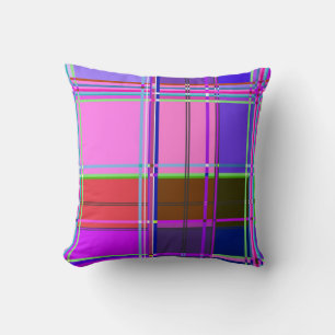 Pink tartan Fabric Pattern Cloth Madras Throw Pillow