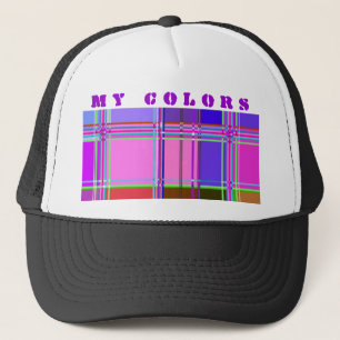 Pink tartan Fabric Pattern Cloth Madras Trucker Hat