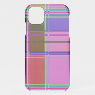 Pink tartan Fabric Pattern Cloth Madras iPhone 11 Case