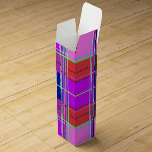 Pink tartan Fabric Pattern Cloth Madras Wine Box