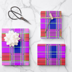 Pink tartan Fabric Pattern Cloth Madras Wrapping Paper Sheets