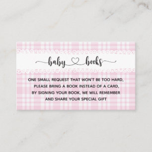 Pink Tartan Girl Baby Shower I Birthday Enclosure Card
