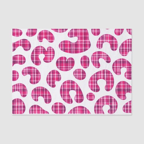 Pink Tartan Leopard Print Scottish Tissue Paper