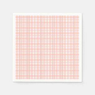 Pink Tartan Paper Napkins Berry First Party Decor