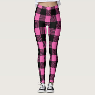 Pink Tartan Pattern Leggings