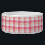 Pink Tartan Plaid Pattern Bowl<br><div class="desc">This design features pretty a pink,  peach and white tartan plaid pattern. 
#tartan #plaid #pattern #pet #gifts</div>
