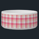 Pink Tartan Plaid Pattern Bowl<br><div class="desc">This design features pretty a pink,  peach and white tartan plaid pattern. 
#tartan #plaid #pattern #pet #gifts</div>