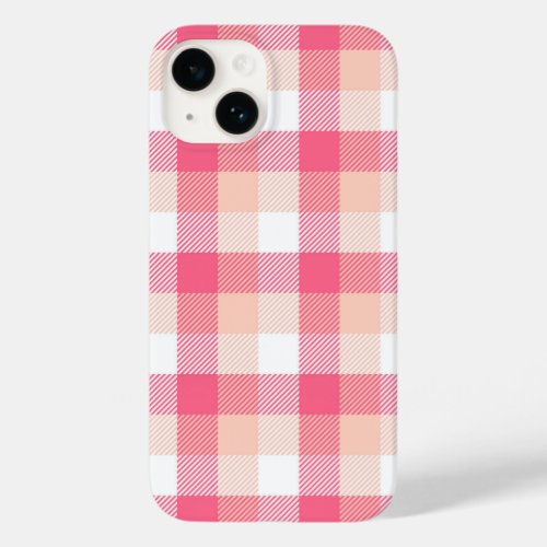 Pink Tartan Plaid Pattern Case_Mate iPhone 14 Case