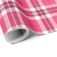 Emerald Green, Hot Pink, White Preppy Madras Plaid Wrapping Paper | Zazzle