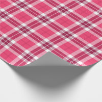 Emerald Green, Hot Pink, White Preppy Madras Plaid Wrapping Paper