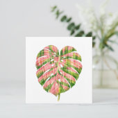 Pink Tartan Scottish Monstera Watercolour Botanic (Standing Front)