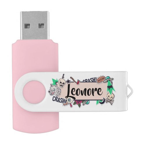 Pink Tattoo Art style Flash Drive