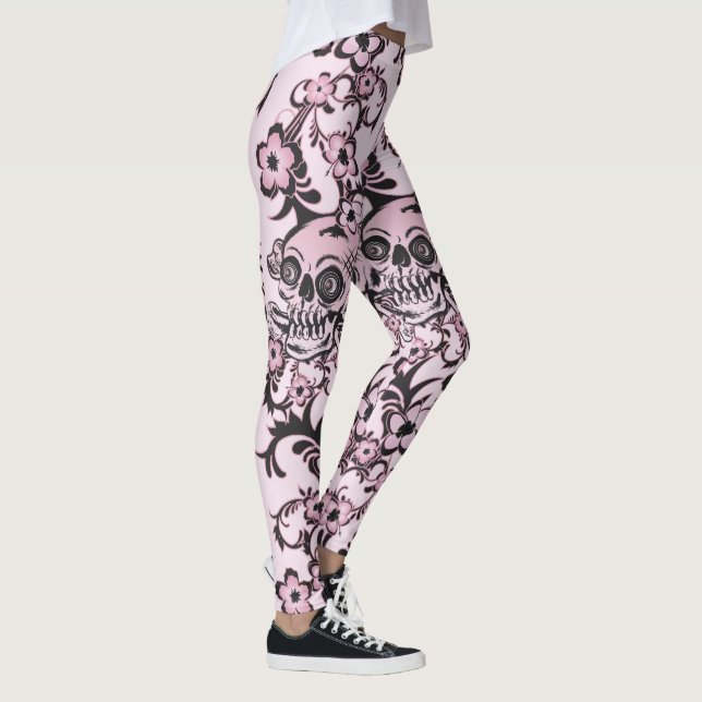 Pink Tattoo Skull Leggings (Right)