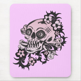 Pink Tattoo Skull Mouse Pad