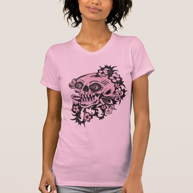 Pink Tattoo Skull T-Shirt (Front)
