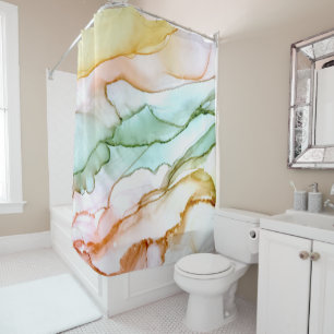 Pink Taupe Abstract Shower Curtain