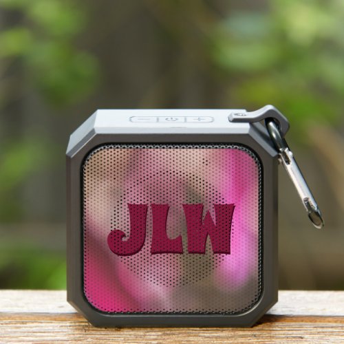 Pink Taupe Magenta Abstract Boho Chic Monogrammed Bluetooth Speaker